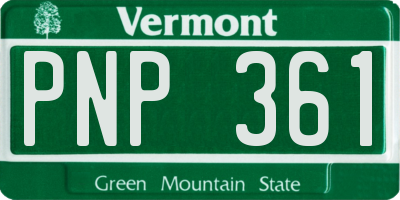 VT license plate PNP361