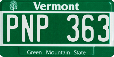 VT license plate PNP363