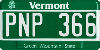VT license plate PNP366