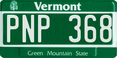 VT license plate PNP368