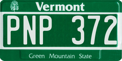 VT license plate PNP372