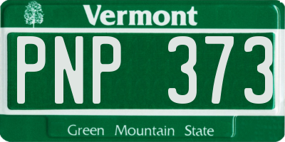 VT license plate PNP373