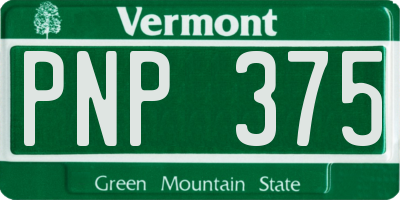 VT license plate PNP375