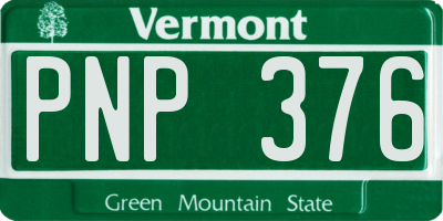 VT license plate PNP376