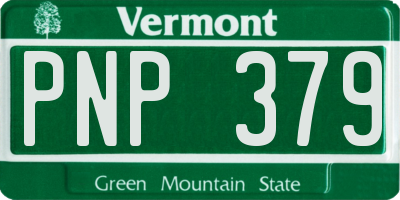 VT license plate PNP379