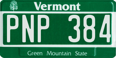 VT license plate PNP384