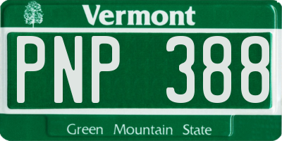 VT license plate PNP388