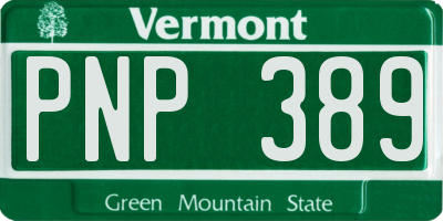VT license plate PNP389