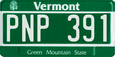 VT license plate PNP391