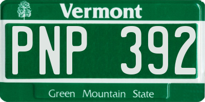 VT license plate PNP392