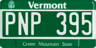 VT license plate PNP395
