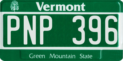 VT license plate PNP396