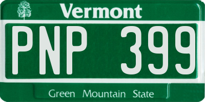 VT license plate PNP399