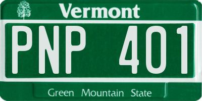 VT license plate PNP401