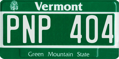 VT license plate PNP404