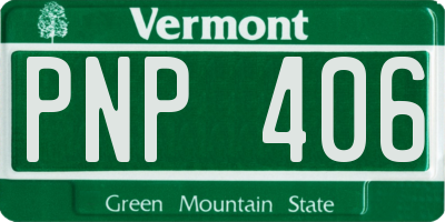 VT license plate PNP406