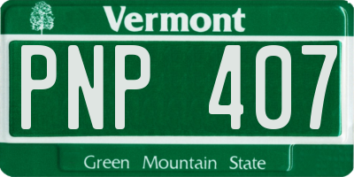 VT license plate PNP407