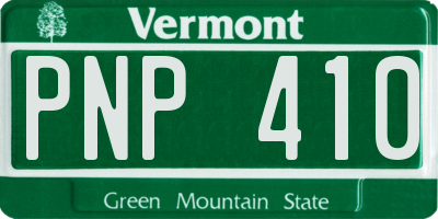 VT license plate PNP410