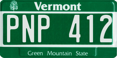 VT license plate PNP412