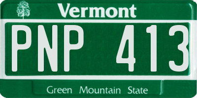 VT license plate PNP413