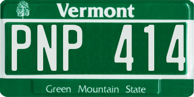VT license plate PNP414
