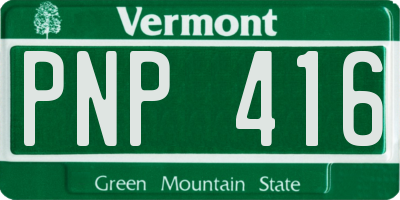 VT license plate PNP416