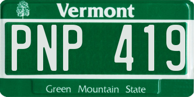 VT license plate PNP419