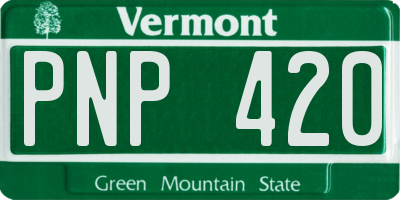 VT license plate PNP420
