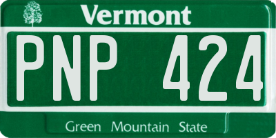 VT license plate PNP424