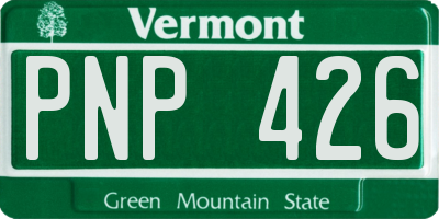 VT license plate PNP426