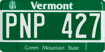 VT license plate PNP427