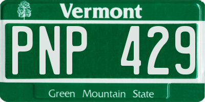 VT license plate PNP429