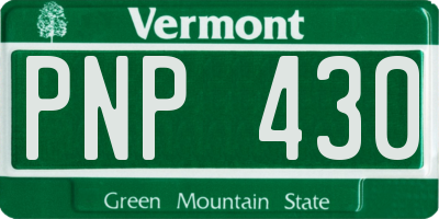 VT license plate PNP430