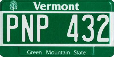 VT license plate PNP432