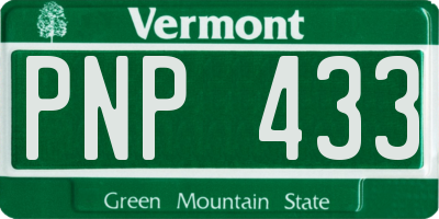 VT license plate PNP433