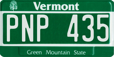 VT license plate PNP435