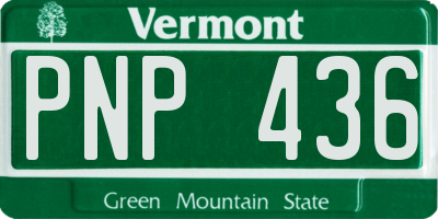 VT license plate PNP436