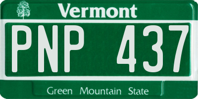 VT license plate PNP437