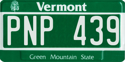 VT license plate PNP439