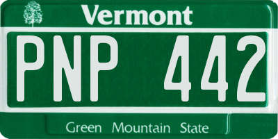 VT license plate PNP442