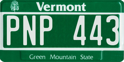 VT license plate PNP443