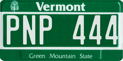 VT license plate PNP444