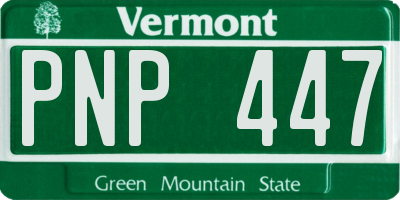 VT license plate PNP447