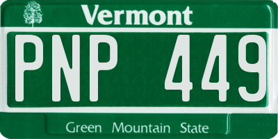 VT license plate PNP449