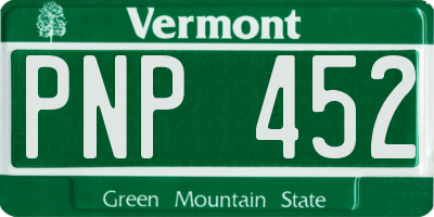 VT license plate PNP452