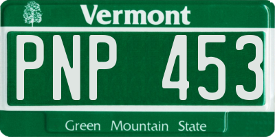 VT license plate PNP453