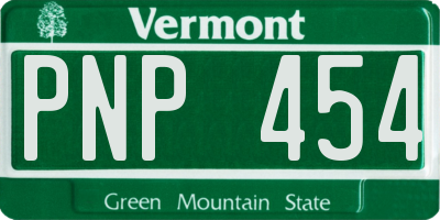 VT license plate PNP454