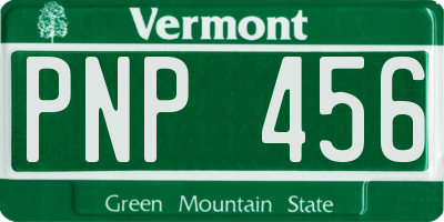 VT license plate PNP456