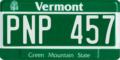 VT license plate PNP457