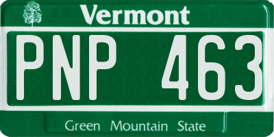 VT license plate PNP463